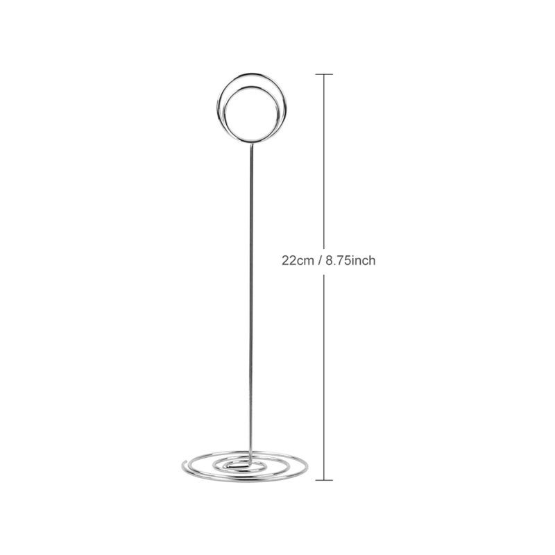 Radezon 20 Pack 8.75 inch Tall Table Number Holders Place Card Holder Table Picture Holder Wire Photo Holder Clips Picture Memo Note Photo Stand (Silver) - Image 4